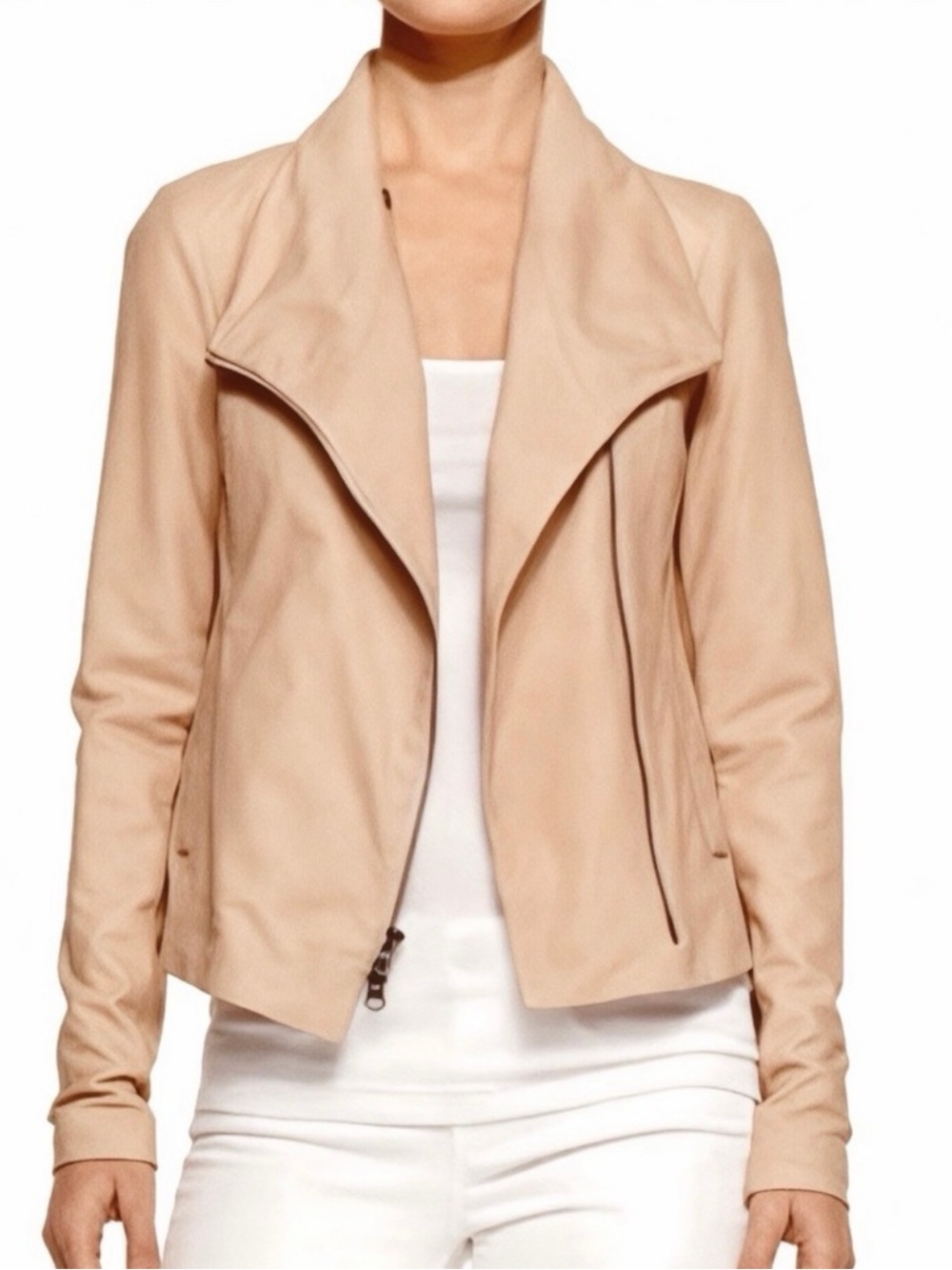 Vince Beige Goat Leather Jacket